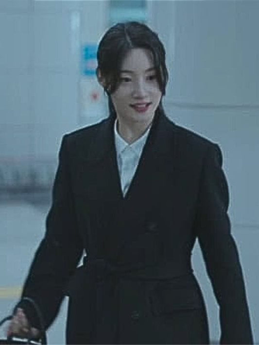 Beyond The Bar S01 Jung Chae-yeon Black Coat