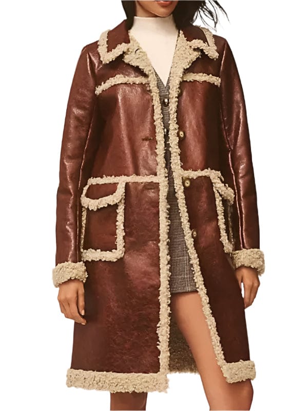 Beyond The Gates 2025 Eva Thomas Brown Shearling Coat