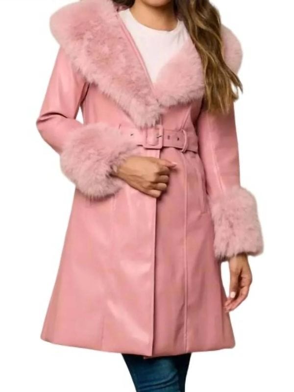 Beyond the Gates Chelsea Hamilton Pink Leather Coat Beyond the Gates Chelsea Hamilton Pink Leather Coat