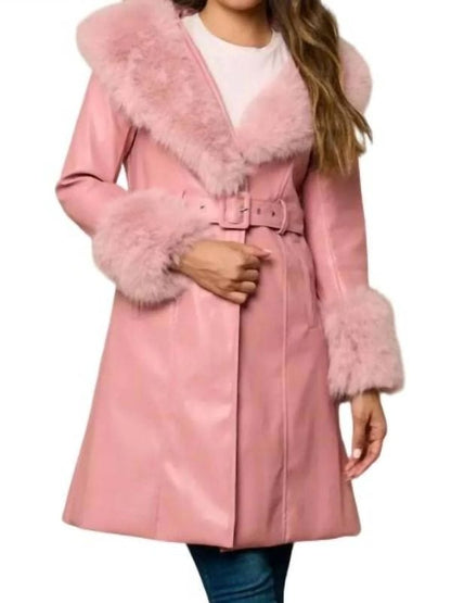 Beyond the Gates Chelsea Hamilton Pink Leather Coat Beyond the Gates Chelsea Hamilton Pink Leather Coat