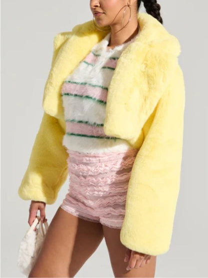 Beyond the Gates Chelsea Hamilton Yellow Fur Jacket Beyond the Gates Chelsea Hamilton Yellow Fur Jacket