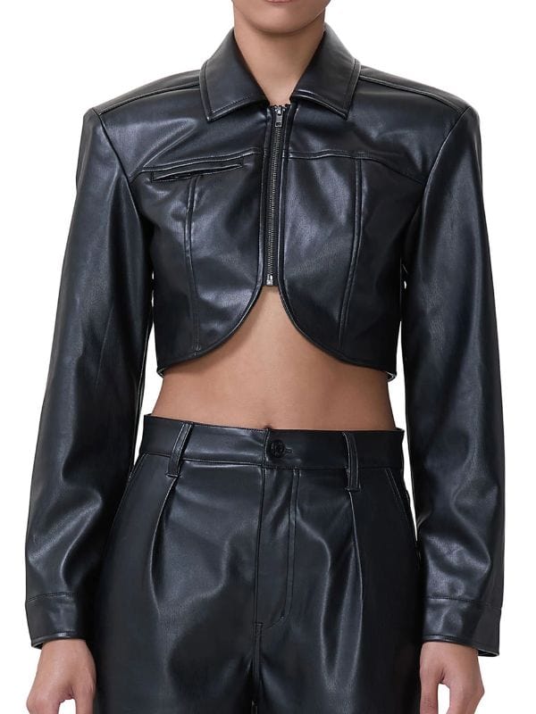 Beyond the Gates Trisha Mann-Grant Cropped Leather Jacket Beyond the Gates Trisha Mann-Grant Cropped Leather Jacket