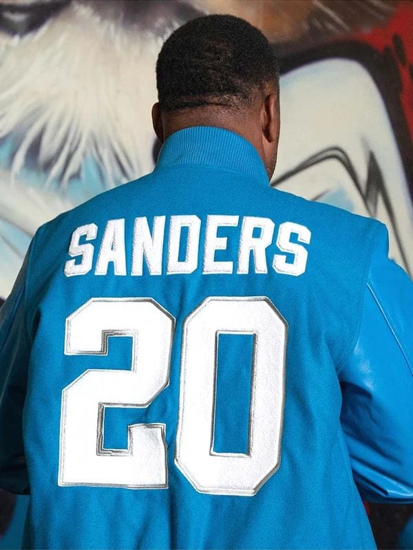 Big Bad Barry Sanders Varsity Jacket Detroit Lions Big Bad Barry Sanders Varsity Jacket Blue
