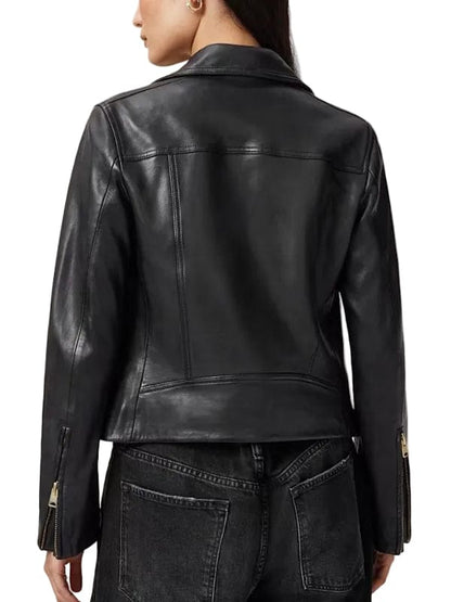 Boston Blue S01 Sarah Silver Leather Jacket Black
