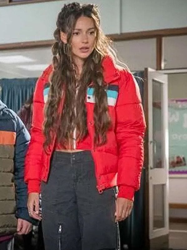 Brassic S05 Michelle Keegan Red Puffer Jacket