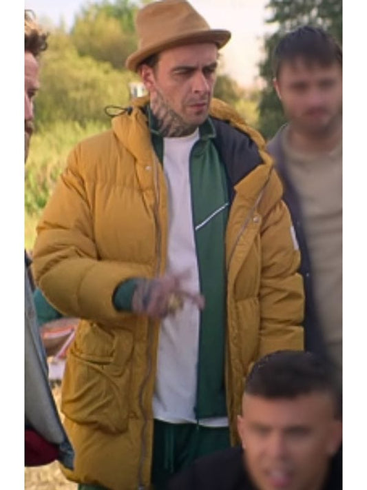 Brassic S06 Vinnie O'Neil Yellow Puffer Coat