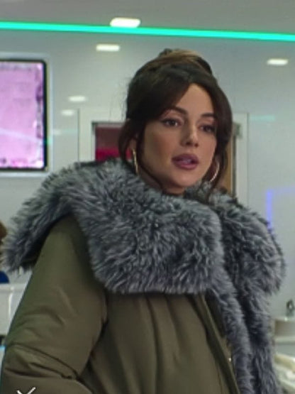 Brassic S07 Michelle Keegan Green Jacket Fur Collar