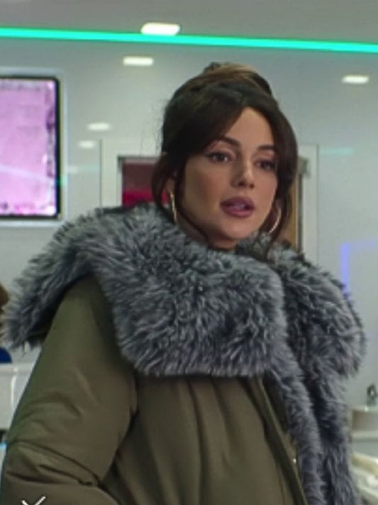 Brassic S07 Michelle Keegan Green Jacket Fur Collar