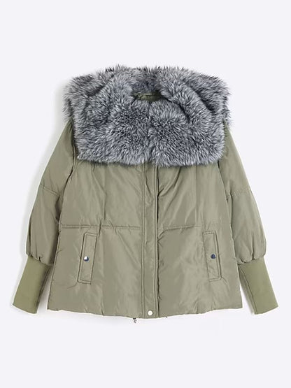 Brassic S07 Michelle Keegan Green Jacket Fur Collar
