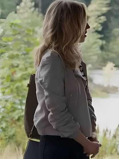 Brie Sheridan Virgin River S05 Grey Suede Jacket