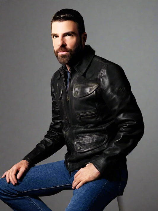 Brilliant Minds S01 Oliver Wolf Leather Jacket Black