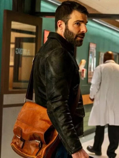 Brilliant Minds S01 Oliver Wolf Leather Jacket Black