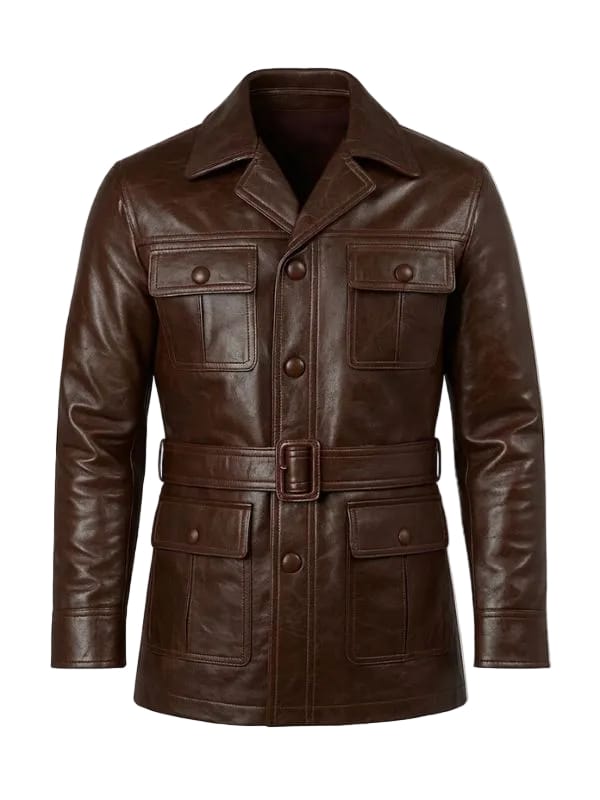 BTS Cook Dinner Together Jin Leather Jacket Brown