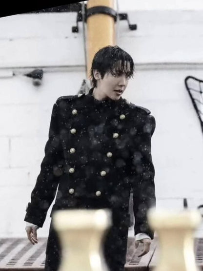 BTS Swim MV Jhope Military Coat Black