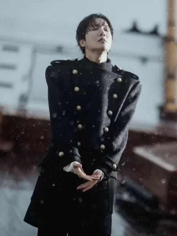 BTS Swim MV Jhope Military Coat Black