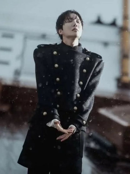 BTS Swim MV Jhope Military Coat Black