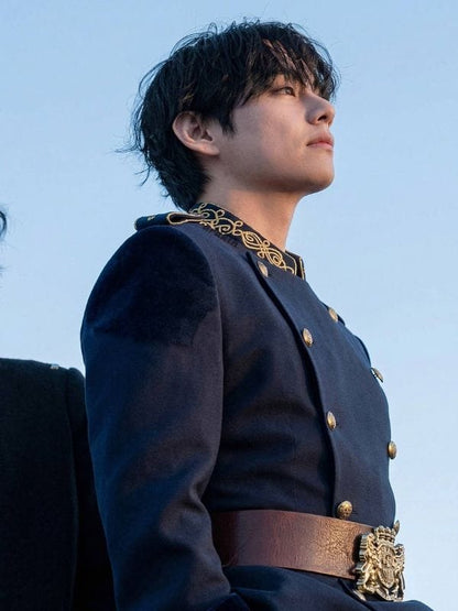 BTS Swim MV Taehyung Military Jacket Navy Blue