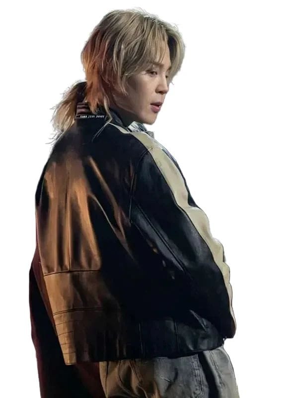 BTS Swimside Event Jimin Leather Jacket Black