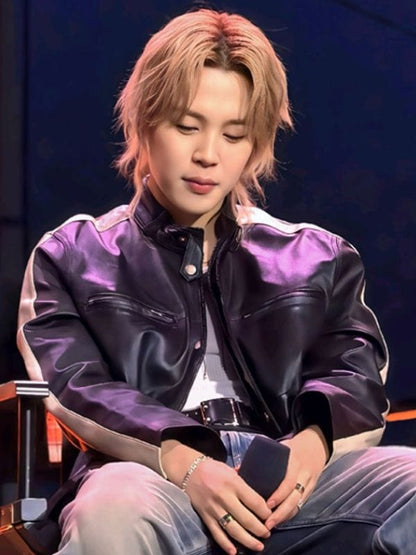BTS Swimside Event Jimin Leather Jacket Black