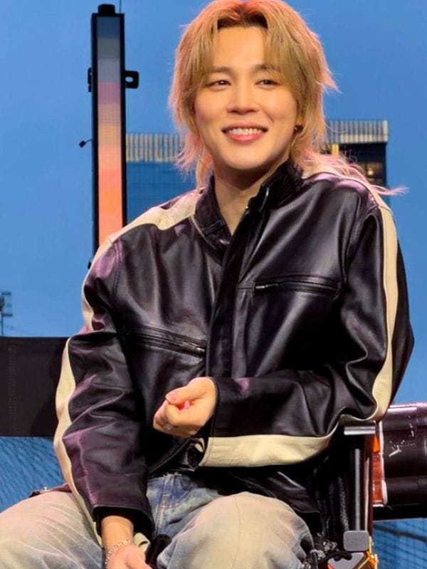 BTS Swimside Event Jimin Leather Jacket Black