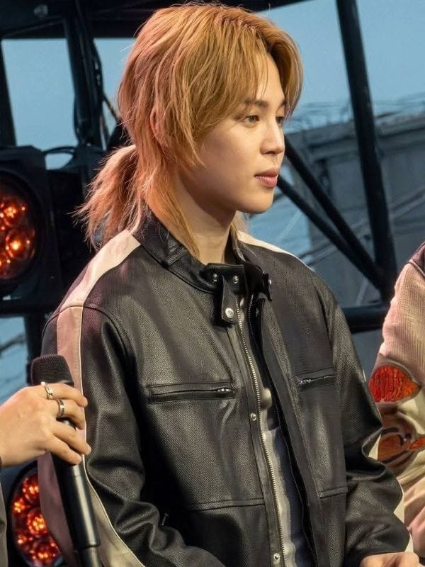 BTS Swimside Event Jimin Leather Jacket Black