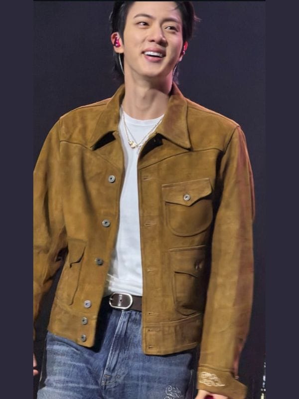 BTS Swimside Event Kim Seokjin Suede Jacket Brown