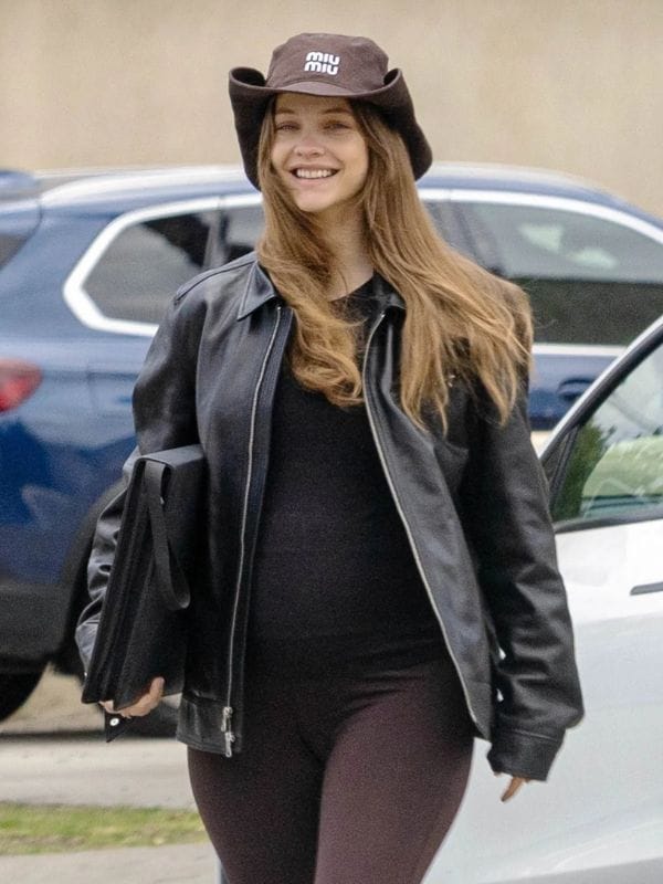 Burbank 2026 Barbara Palvin Leather Jacket Black