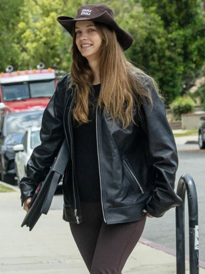 Burbank 2026 Barbara Palvin Leather Jacket Black