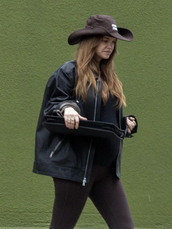 Burbank 2026 Barbara Palvin Leather Jacket Black