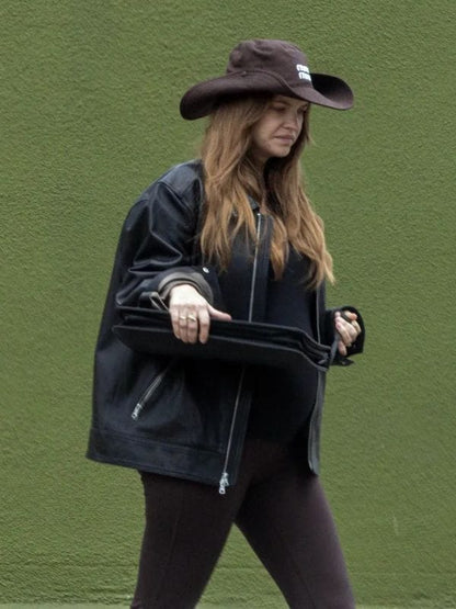 Burbank 2026 Barbara Palvin Leather Jacket Black