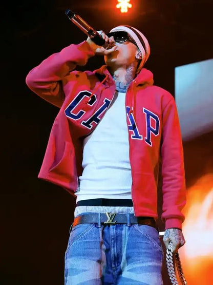 Central Cee Coachella Cap Hoodie Red