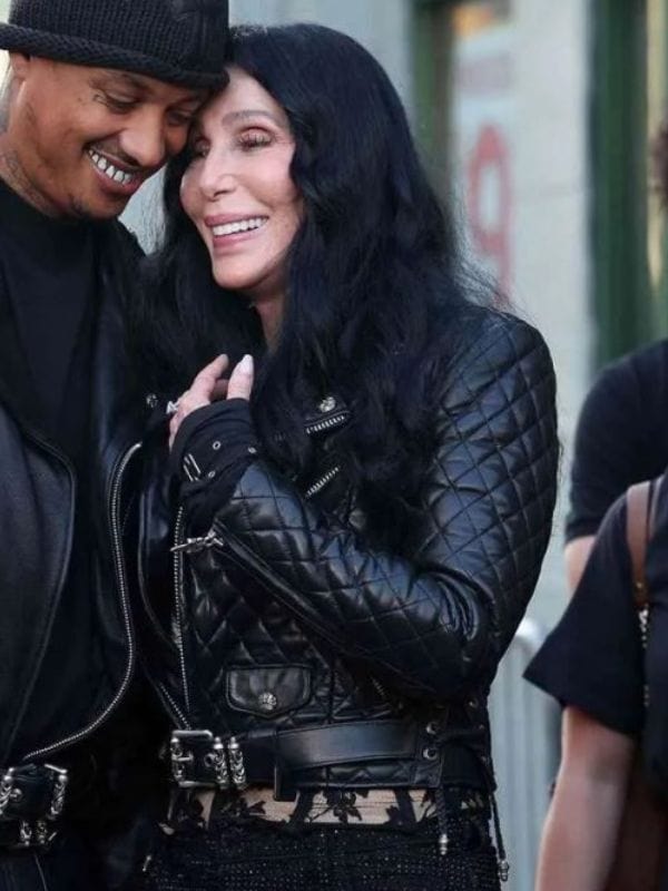 Cher The Bikeriders 2024 Premiere Quilted Leather Jacket Cher The Bikeriders 2024 Premiere Quilted Leather Jacket