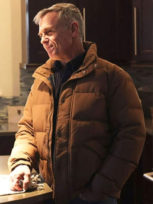 Chicago Fire S12 Christopher Herrmann Brown Puffer Jacket