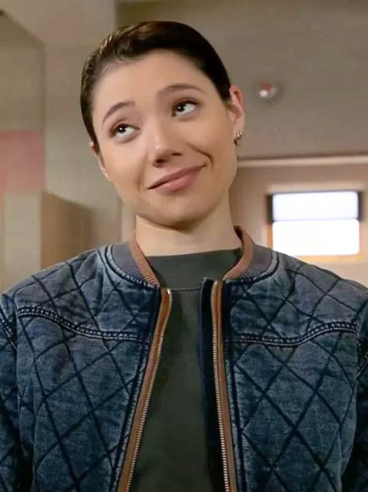 Chicago Fire Hanako Greensmith Quilted Bomber Jacket Chicago Fire S12 Hanako Greensmith Quilted Bomber Jacket