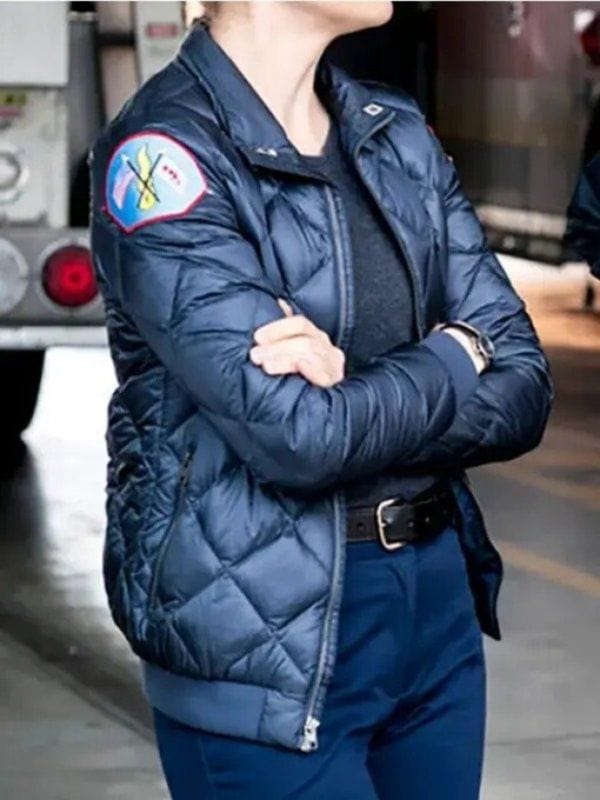 Chicago Fire S10 Sylvie Brett Black Quilted Jacket
