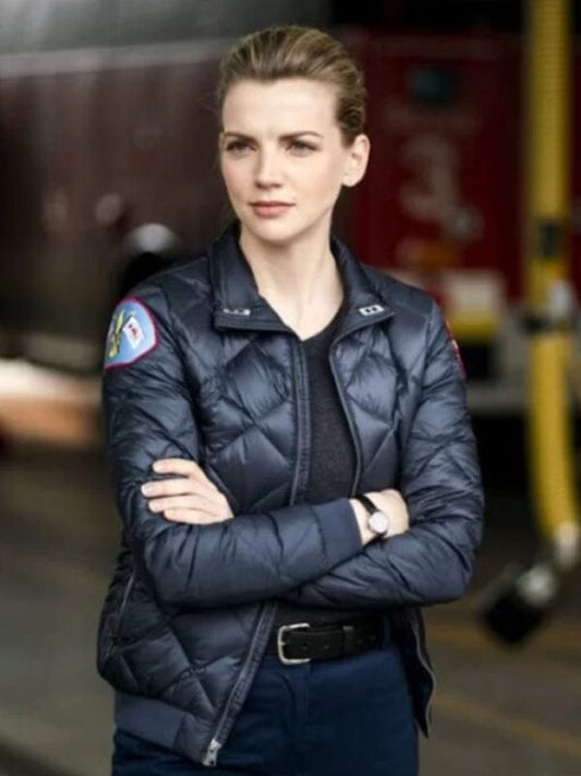 Chicago Fire S10 Sylvie Brett Black Quilted Jacket