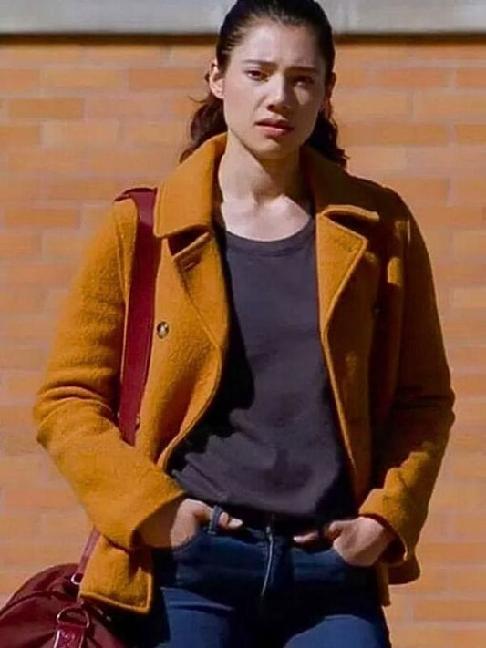 Chicago Fire Violet Mikami Yellow Peacoat Chicago Fire S11 Violet Mikami Yellow Peacoat