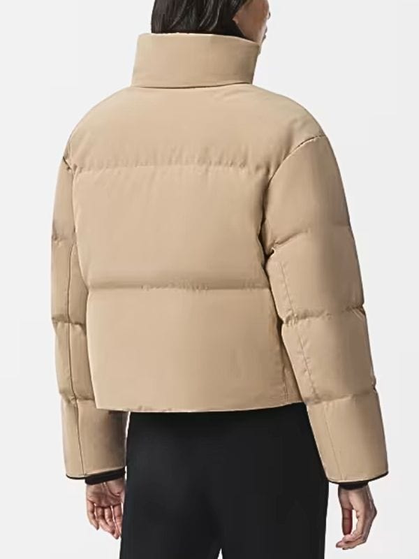 Chicago Med S10 Jessy Schram Beige Puffer Jacket Chicago Med S10 Jessy Schram Beige Puffer Jacket