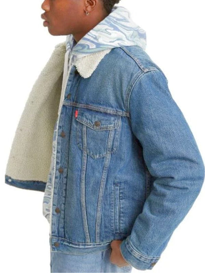 Chicago P.D. S11 Anthony Baker Denim Shearling Jacket