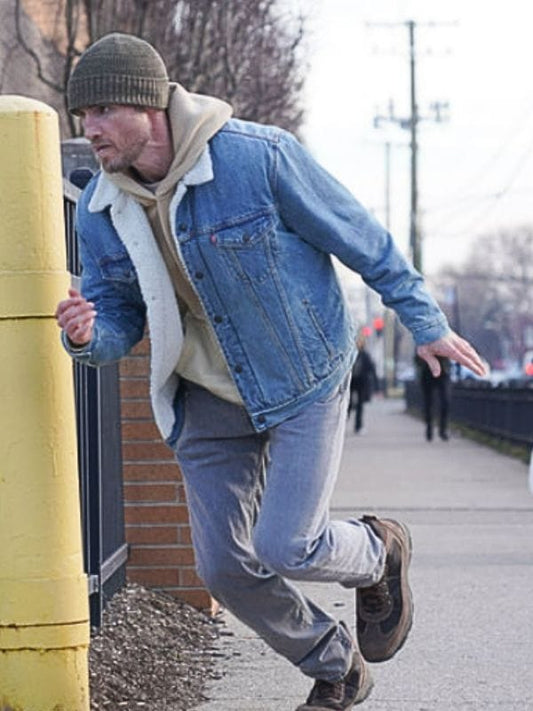 Chicago P.D. S11 Anthony Baker Denim Shearling Jacket