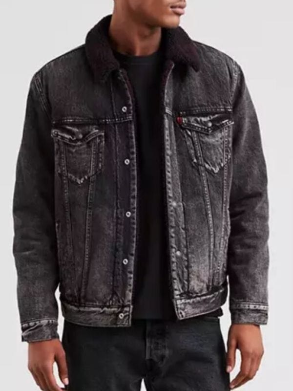 Chicago PD Adam Ruzek Black Denim Jacket Chicago PD S09 Adam Ruzek Black Denim Jacket