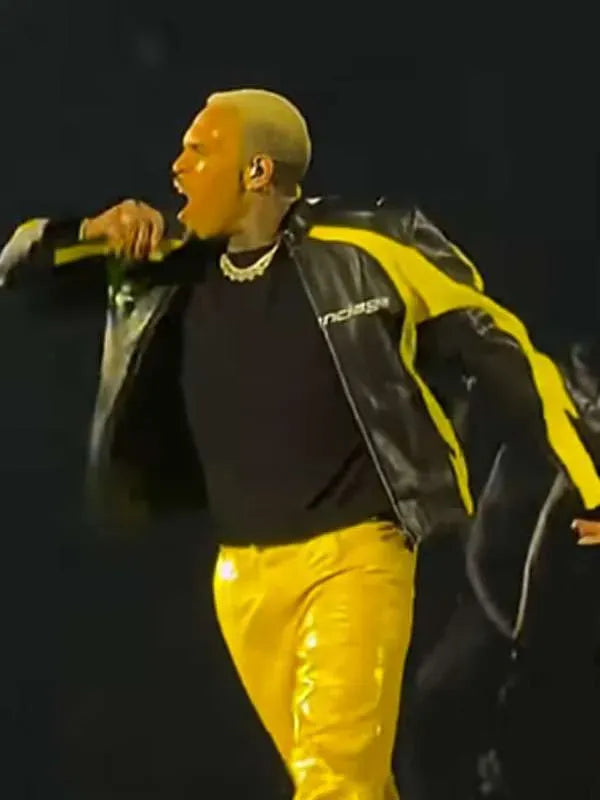 Chris Brown R&B Tour 2026 Balenciaga Leather Jacket