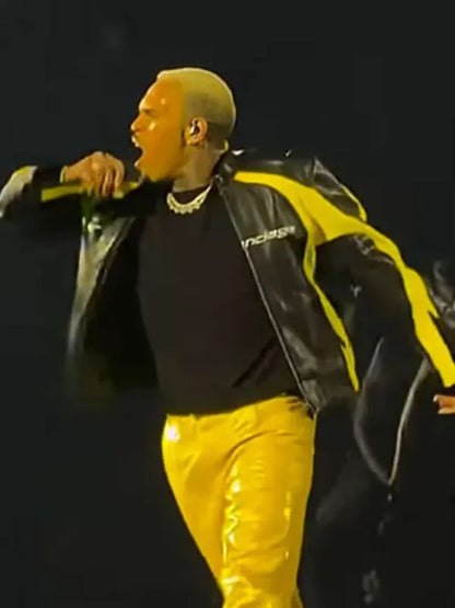 Chris Brown R&B Tour 2026 Balenciaga Leather Jacket
