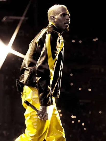 Chris Brown R&B Tour 2026 Balenciaga Leather Jacket