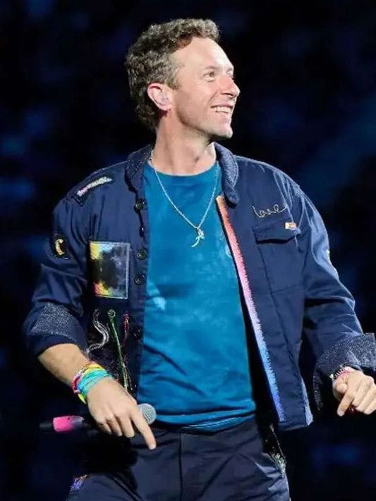 Chris Martin Coldplay Concert 2025 Blue Jacket