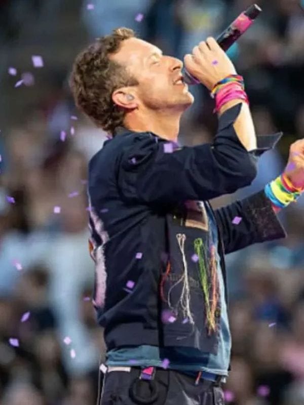 Chris Martin Coldplay Concert 2025 Blue Jacket