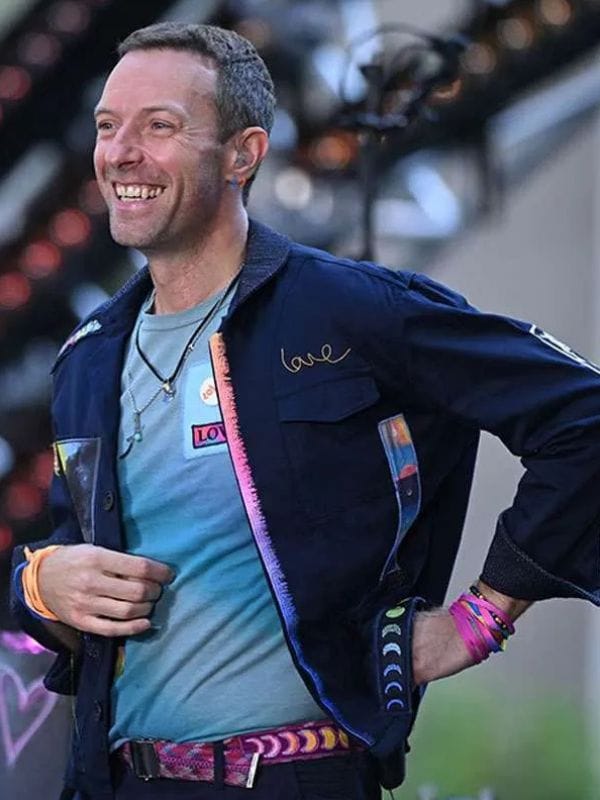 Chris Martin Coldplay Concert 2025 Blue Jacket