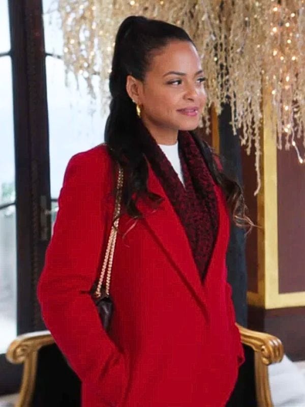 Christina Milian Meet Me Next Christmas Red Coat – Winter Whirl