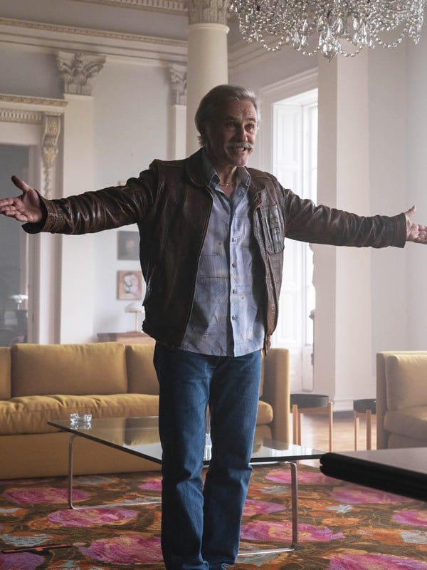 Christoph Waltz Old Guy 2025 Brown Jacket