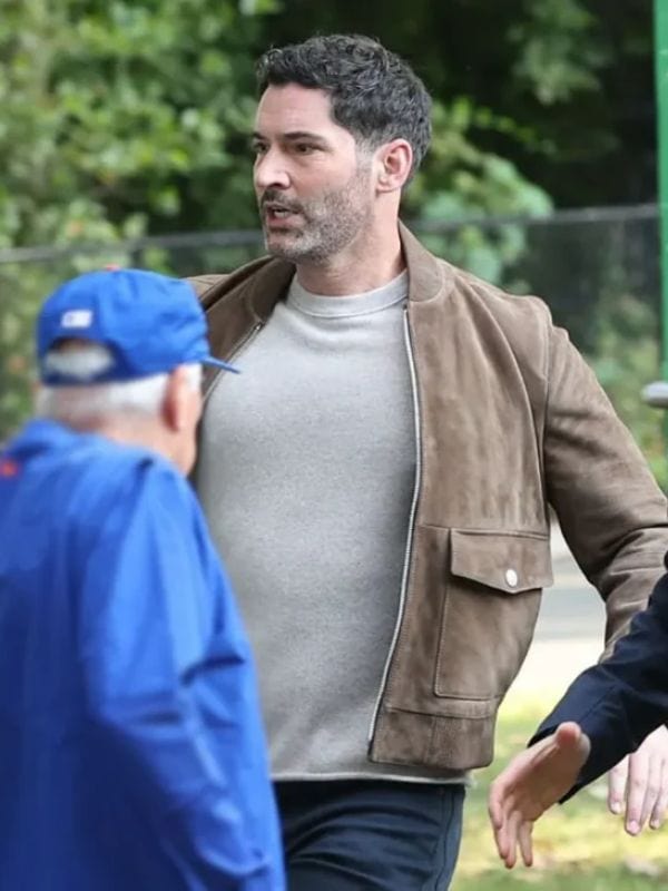 CIA Tom Ellis Suede Bomber Jacket Brown